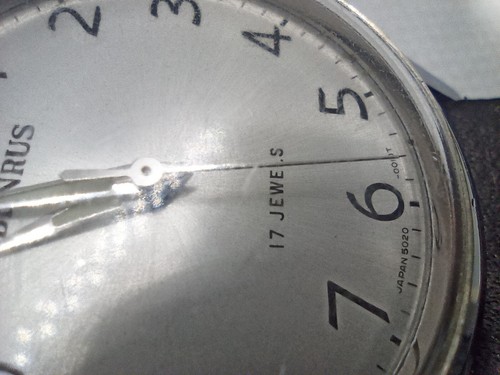 Reloj de cuerda vintage BENRUS esfera blanca fácil lectura 17 joyas tono plata - Imagen 7 de 20