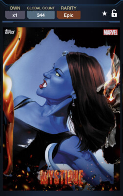 Topps Marvel Collect Epic MYSTIQUE Femme Fatales Heroines 344cc Digital