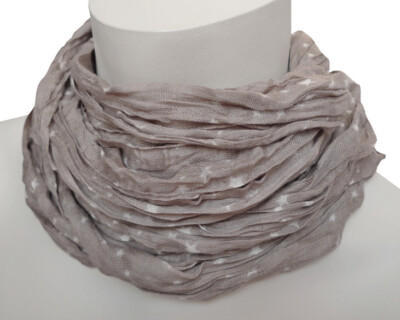 Herren Loop Schal Rundschal Knitterschal Sterne taupe weiß 1169 sb