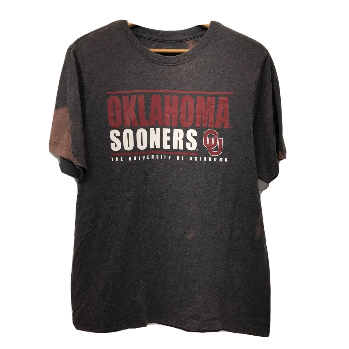 The University of Oklahoma Sooners Med Gray Tye Dye T Shirt Men OU Football Fan