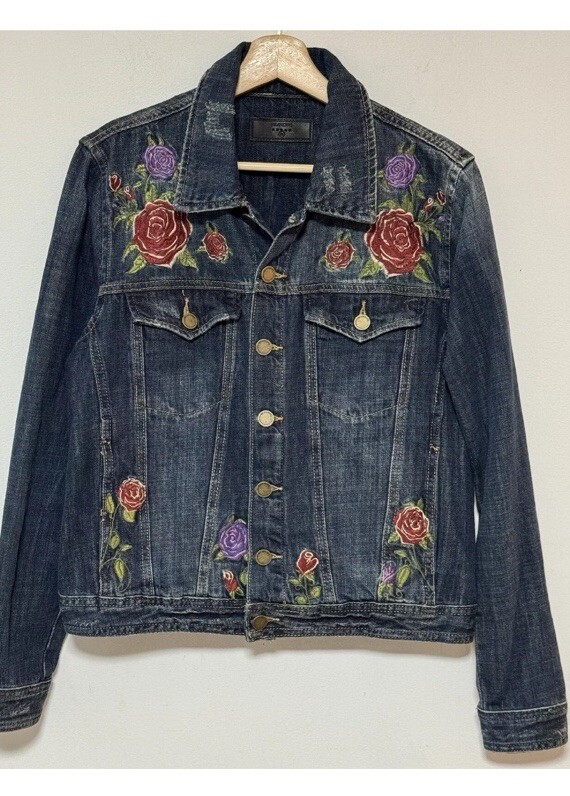 🦄🧥🦋Blank NY Women&rsquo;s Size XS Jean Jacket Denim Emb