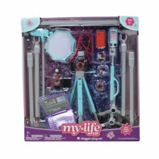 My Life As Vlogger 20 Piece Accessories Play Set for 18" Doll Gray/Teal Age 5