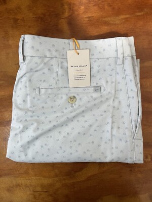 Peter Millar Crown Sport Salem Golf Carts Performance Shorts British Gray S 36