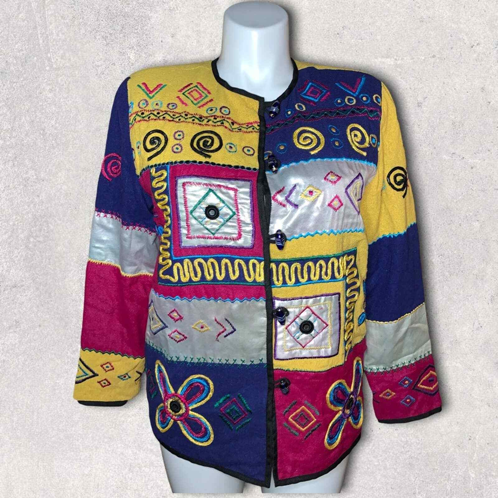 Allure Boutique Patchwork Blazer Jacket, Size S - image 10