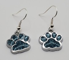 Dark Green Puppy Paw fishhook earrings