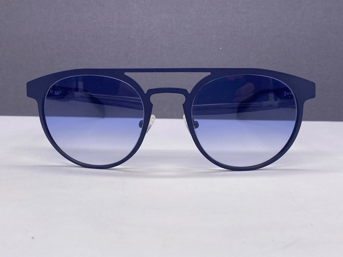 Italia Independent Sonnenbrille Herren Damen Rund Panto Blau Metall Vollrand