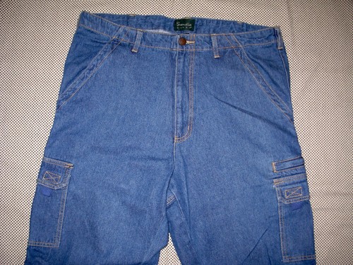 Pantalones de mezclilla para hombre Scandia Woods XL 38x34 holgados cargo azules - Imagen 3 de 9
