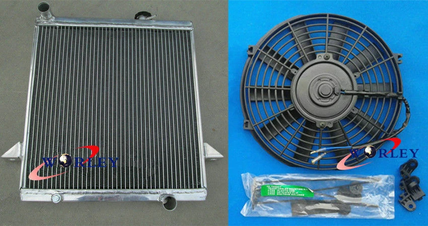 Radiador de aluminio 56 mm y ventilador de cubierta para Triumph TR6 1969-1974 / TR250 1967 1968 Foto 2 de 4