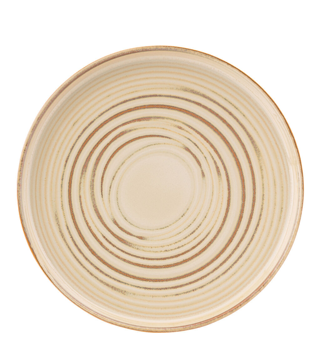 Santo Taupe Coupe Plate Round Dinner Dessert Plate Set 11"" (28Cm) Pack Of 6