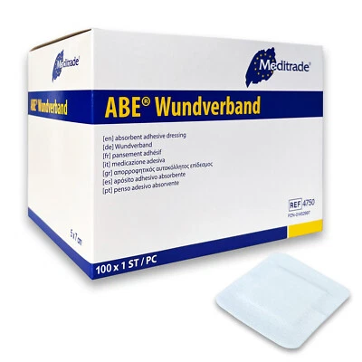 Meditrade ABE® Wundverband Pflaster steril 100 Stück Wundpflaster sensitiv