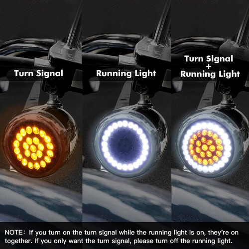 4x 1157 1156 LED Motorrad Blinker Licht Panel Einsätze 2" für Harley Davidson - Picture 7 of 11
