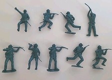 MPC Civil War Soldiers Blue Plastic Vintage Toy 2 in Figurines 9 pcs