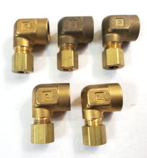 PARKER FEMALE STREET ELBOW UNION COMPRESSION 1/4" X 7/16-22 X 1/2-20  LOT OF 5