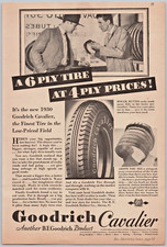 1930 Goodrich Cavalier Tires Posts Bran Flakes Cereal Double Sided Print Ad