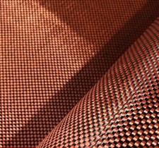Orange Black Aramid Carbon Fiber Blended Fabric Fixed cloth 200GSM Piain weave