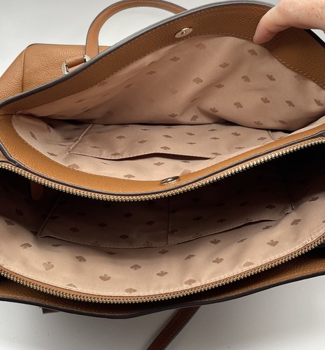 Borsa Kate Spade Monet Grande Triplo Scomparto Pelle Ciottolata Pan di Zenzero Caldo - Foto 16 di 24
