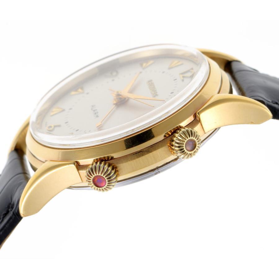 LEONIDAS Alarm Watch 745.205 Manual Cal.AS1930 Silver Dial Gold