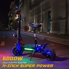 38AH Folding Adult Electric Scooter 6000W Dual Motor 11in Off Road Tire commutci