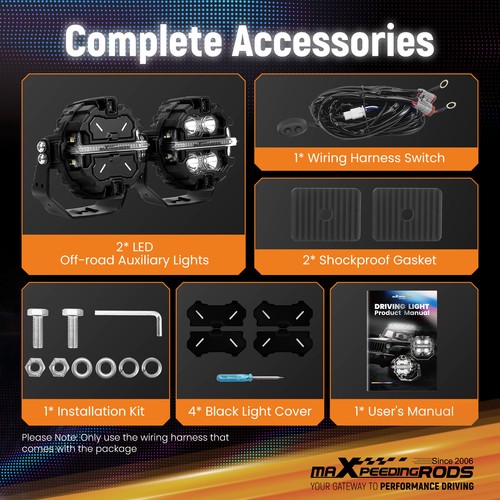 Off Road LED Light Pods 3.5" Side Shooter Spot Beam For SUV ATV White 6000K 12V - Picture 4 of 12