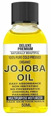 DELUXE PREMIUM 100% Pure Golden Jojoba Oil Certified Massage Aromatherapy Essential Oil 50ml