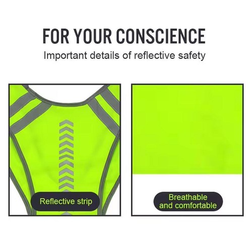 Reflective Vest, Running Vest, Safety Cycling Protective J8J9 Clothing A3U0 - Picture 4 of 10