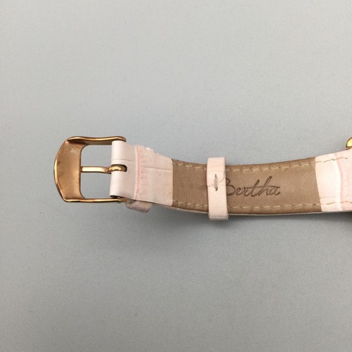 Bertha Watch Women 35mm Rose Gold Tone Pink MOP Dial Date Charm New Battery - Picture 11 of 17