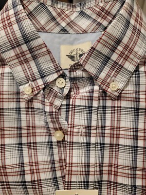 Dockers Classic Fit Button Down Plaid Shirt Men's Size S Red Blue