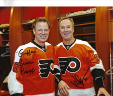 DAVE POULIN BRIAN PROPP PHILADELPHIA FLYERS DUAL AUTOGRAPHED SIGNED 8X10 