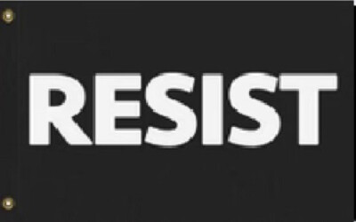 2x3 Trump Resist Black Flag Banner – 100D Polyester, Red, Grommets, Printed