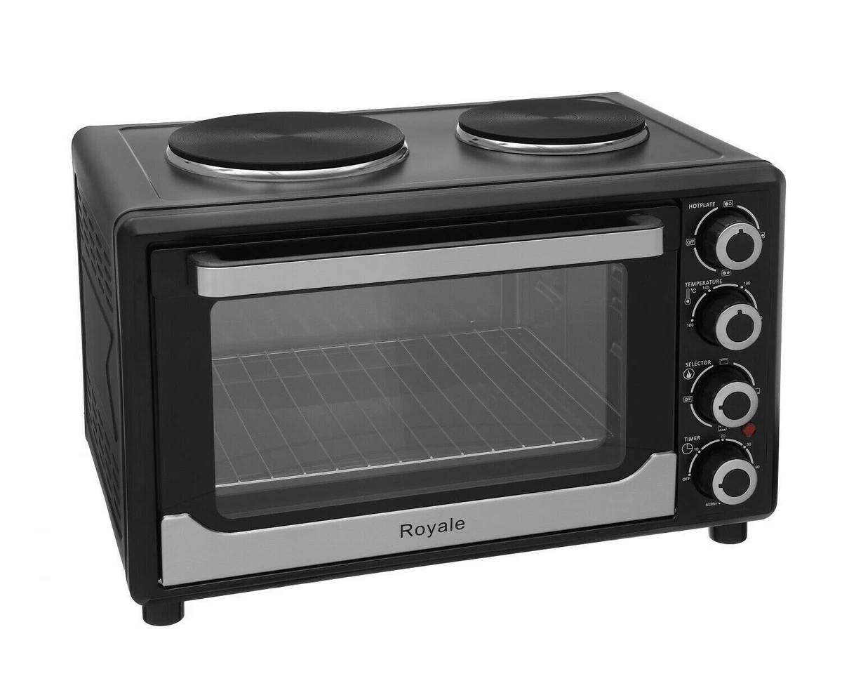 Royale Mini Electric Cooker 32L Black Table Top Oven with Two