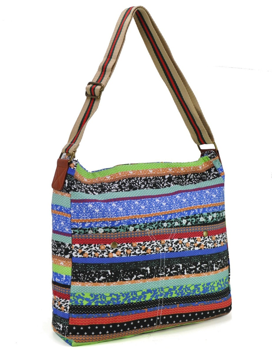 EMIS★[正規品] CANVAS SHOULDER BAG 3COLOR Assorted-Color-Stripe-Canvas-Bag-Shoulder-Bag | eBay