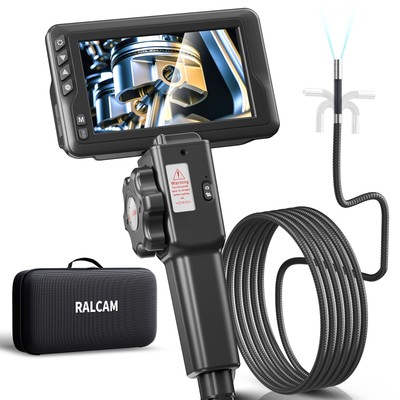 RALCAM Endoscope Articulating Borescope 2-Way 180° Inspection 2M Semi Rigid Cabl