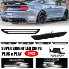 Dynamic LED Side Marker Lights Rear Fender Reflectors For 2015-2023 Ford Mustang