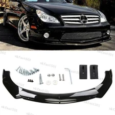 For Benz CLS450 CLS53 C63 C43 AMG Front Bumper Lip Splitter Spoiler Body Black