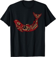 New Limited Native American Indian Salmon Fish Totem Pacific Northwest T-Shirt