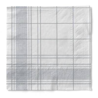 Tissue Serviette Nadeem in Grau, 33 x 33 cm, 100 Stück - Mank