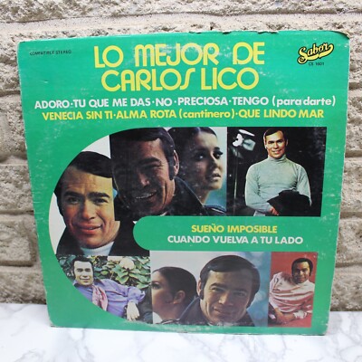 Lo Mejor de Carlos Lico Vinyl Record LP G+ Album