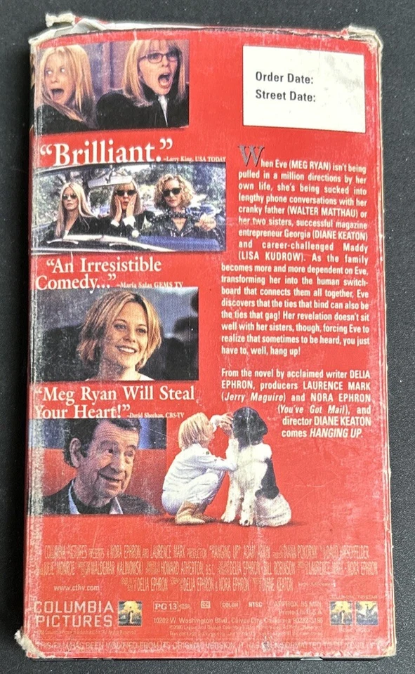 Hanging Up VHS Tape Meg Ryan Diane Keaton Lisa Kudrow Walter Matthau Promo Copy - Image 4 of 4