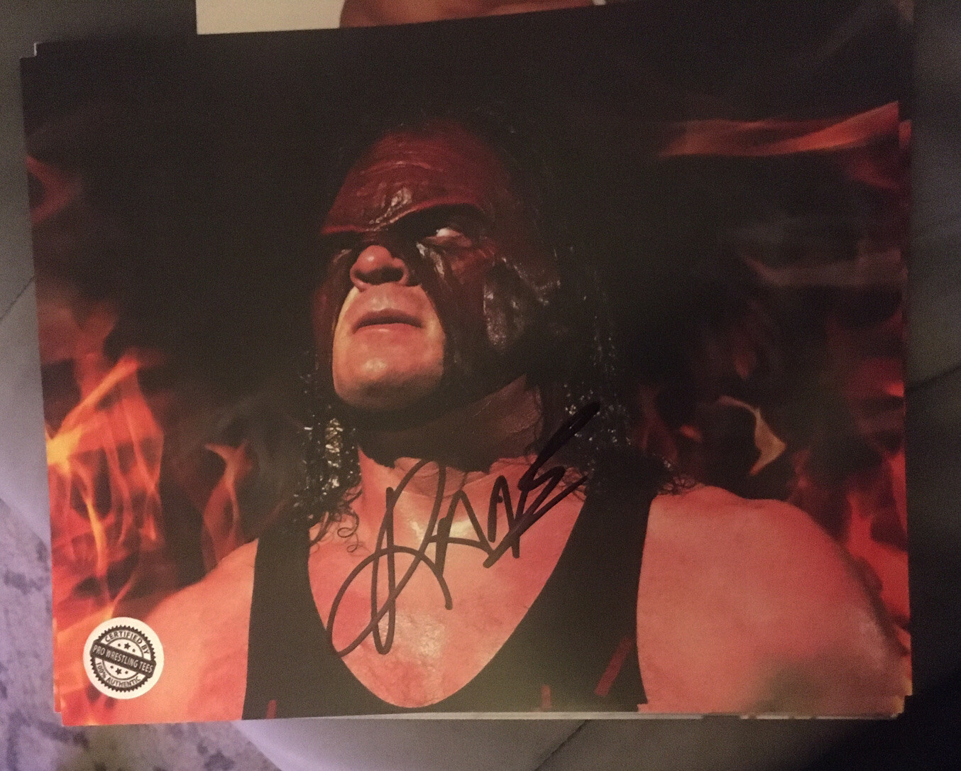 Kane Autograph KANE Signed 8x10 Photo Pro Wrestling Tees WWF WWE Glen Jacobs ...