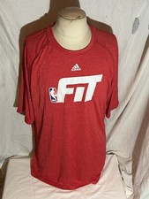NBA ADIDAS RED T-SHIRT NBA CARES FIT SPORTS WORKOUT SHIRT SIZE XLT