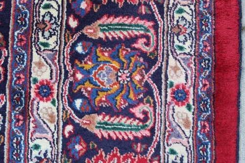 Vintage Worn Hand Made Traditional Oriental Wool Red Blue Carpet 389x291cm - Picture 7 of 20