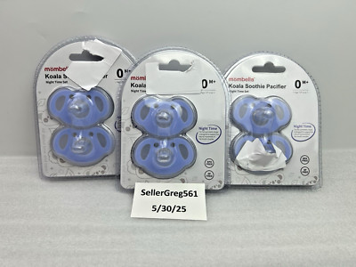 Mombella Koala Baby Soothie Pacifier for Night, 0+ Months 2 PACK - LOT OF 3