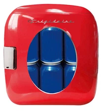 Mini Fridge Small Refrigerator Portable Retro 12-Can Capacity MiniCooler Compact