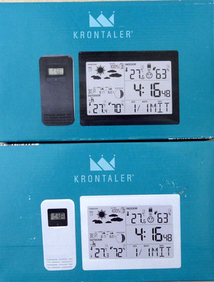 Krontaler Funk-Wetterstation mit Außensensor Digital m. Wettersymbolen NEU