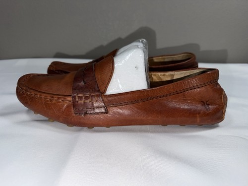 Frye Rebecca Penny Loafers Womens 9 M Brown Leather Driving Moccasins Slip On - 第 4/14 張圖片