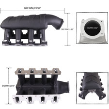 102mm Hi-ram Efi Ls Intake Manifold For Chevy Gm Ls3 L76 L92 L99 6.0l 6.2l Black