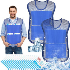 2 Pcs Ice Cooling Vest for Men Women Teens with Ice Packs Summer Hot Weather Coo