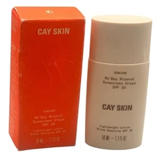 CAY SKIN Mo'Bay Mineral Face Sunscreen Drops with SPF 30 1.7 oz. Exp 01/2027