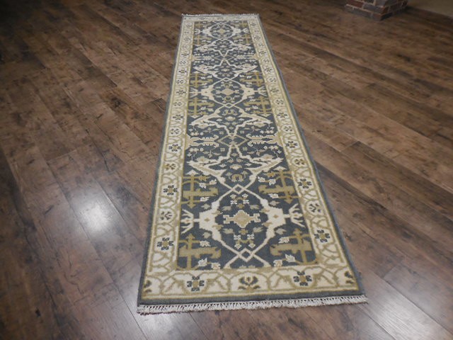 Turkish Oushak Rug, Modern Multicolored Rug,Handmade Bohemian Rug 2.7x10 Ft