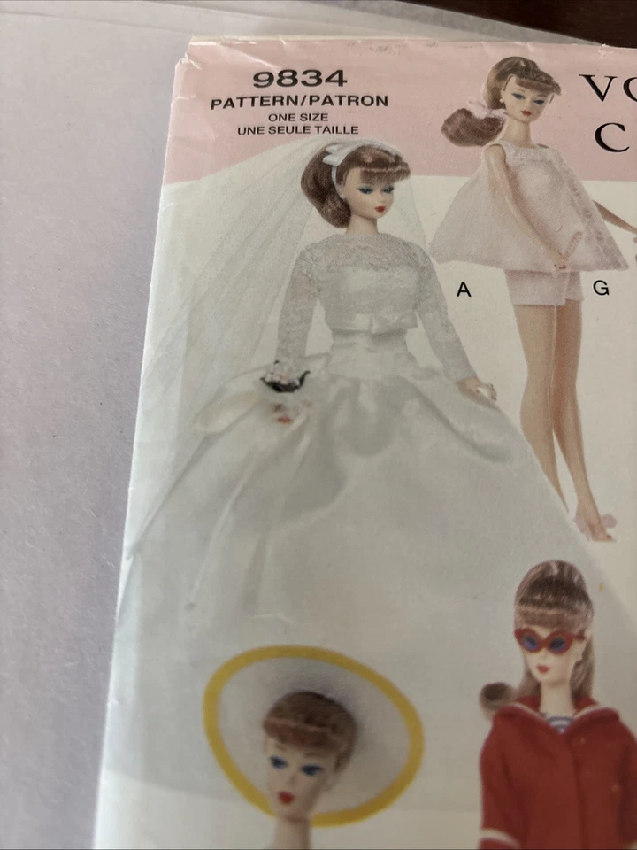 Vogue Craft Pattern 9834 vintage fashions for Barbie 11.5" doll  Partial Cut - Image 2 of 4